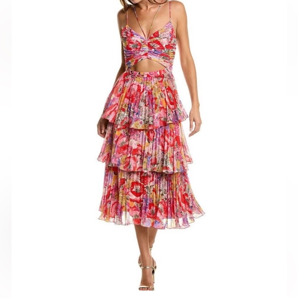 AMUR Vibrant Floral Midi Dress